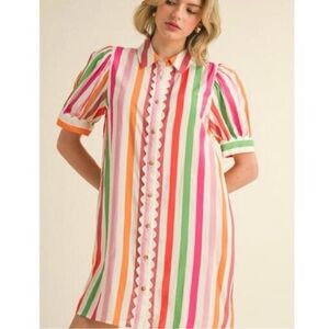 JODIFL Multicolor Striped Shirt Dress